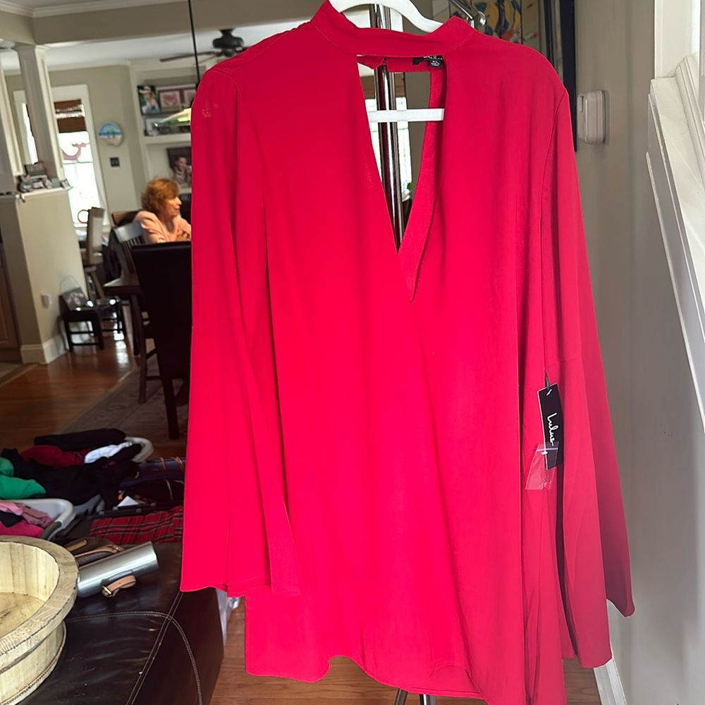 Red Tunic Blouse/Shirt